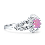 Sunflower Ring Infinity Twisted Round Cubic Zirconia 925 Sterling Silver