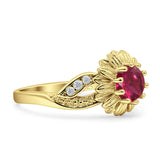 Sunflower Ring Infinity Twisted Round Cubic Zirconia 925 Sterling Silver