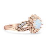 Sunflower Ring Infinity Twisted Round Cubic Zirconia 925 Sterling Silver