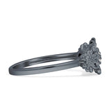 Sunflower Trio Ring Elegant Vintage Style Cubic Zirconia 925 Sterling Silver