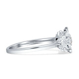 Sunflower Trio Ring Elegant Vintage Style Cubic Zirconia 925 Sterling Silver