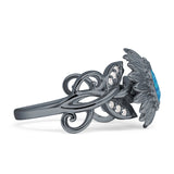 Sunflower Twisted Vine Leaf Engagement Ring Cubic Zirconia 925 Sterling Silver