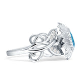 Sunflower Twisted Vine Leaf Engagement Ring Cubic Zirconia 925 Sterling Silver