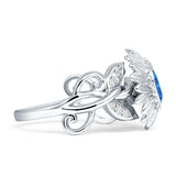 Sunflower Twisted Vine Leaf Engagement Ring Cubic Zirconia 925 Sterling Silver