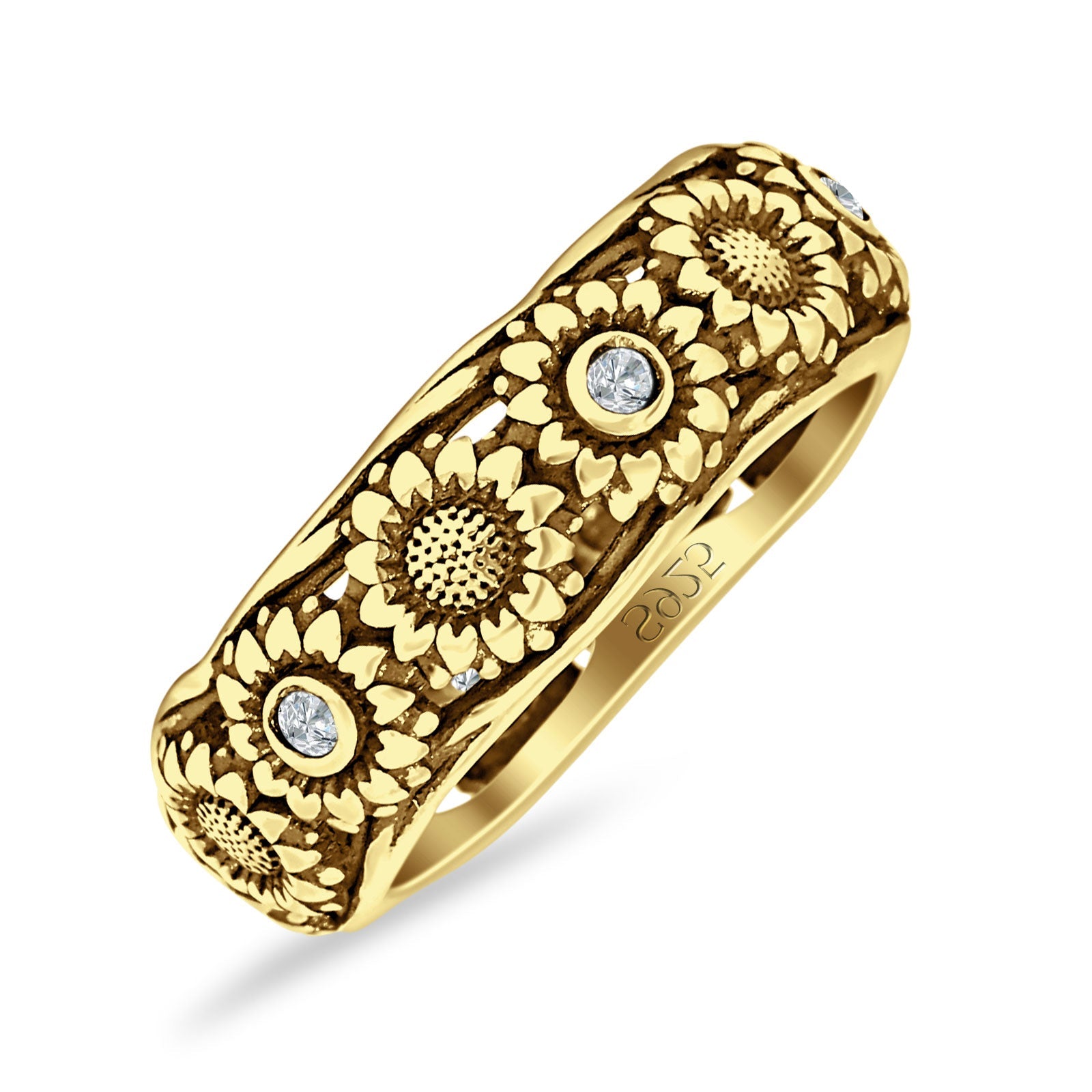 Sterling Silver Sunflower Ring 