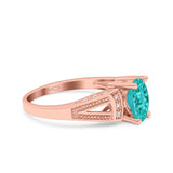 Oval Art Deco Wedding Engagement Ring Simulated Cubic Zirconia 925 Sterling Silver