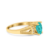 Oval Art Deco Wedding Engagement Ring Simulated Cubic Zirconia 925 Sterling Silver