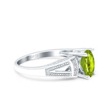 Oval Art Deco Wedding Engagement Ring Simulated Cubic Zirconia 925 Sterling Silver