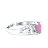 Oval Art Deco Wedding Engagement Ring Simulated Cubic Zirconia 925 Sterling Silver