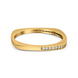 Half Eternity Ring Wedding Engagement Band Round Simulated Cubic Zirconia 925 Sterling Silver (1.7mm)