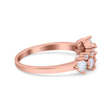 Half Eternity Cluster Ring Wedding Engagement Band Baguette Simulated CZ 925 Sterling Silver (6mm)