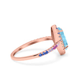 Marquise Art Deco MultiColor Wedding Bridal Ring Simulated Cubic Zirconia 925 Sterling Silver