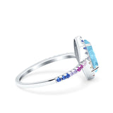 Marquise Art Deco MultiColor Wedding Bridal Ring Simulated Cubic Zirconia 925 Sterling Silver