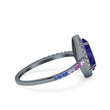 Marquise Art Deco MultiColor Wedding Bridal Ring Simulated Cubic Zirconia 925 Sterling Silver