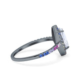 Marquise Art Deco MultiColor Wedding Bridal Ring Simulated Cubic Zirconia 925 Sterling Silver