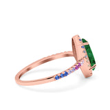 Marquise Art Deco MultiColor Wedding Bridal Ring Simulated Cubic Zirconia 925 Sterling Silver