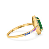 Marquise Art Deco MultiColor Wedding Bridal Ring Simulated Cubic Zirconia 925 Sterling Silver