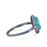 Marquise Art Deco MultiColor Wedding Bridal Ring Simulated Cubic Zirconia 925 Sterling Silver