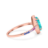 Marquise Art Deco MultiColor Wedding Bridal Ring Simulated Cubic Zirconia 925 Sterling Silver