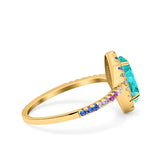 Marquise Art Deco MultiColor Wedding Bridal Ring Simulated Cubic Zirconia 925 Sterling Silver