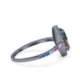 Marquise Art Deco MultiColor Wedding Bridal Ring Simulated Cubic Zirconia 925 Sterling Silver