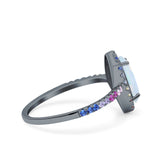 Marquise Art Deco MultiColor Wedding Bridal Ring Simulated Cubic Zirconia 925 Sterling Silver