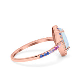 Marquise Art Deco MultiColor Wedding Bridal Ring Simulated Cubic Zirconia 925 Sterling Silver