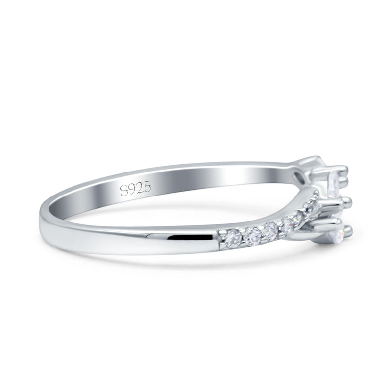 Sterling Silver Eternity Band Ring – 3mm Thin Fit With Simulated Emerald Green CZ – Sizes 3-12