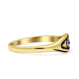 Eye Evil Star Thumb Ring Fashion Oxidized Simulated Blue Sapphire Solid 925 Sterling Silver