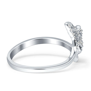 Butterfly Ring Cubic Zirconia 925 Sterling Silver
