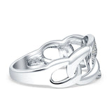 Link Ring Cubic Zirconia 925 Sterling Silver