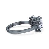 Teardrop Pear Art Deco Wedding Engagement Ring Simulated Cubic Zirconia 925 Sterling Silver