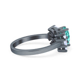 Teardrop Pear Art Deco Wedding Engagement Ring Simulated Cubic Zirconia 925 Sterling Silver