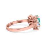 Teardrop Pear Art Deco Wedding Engagement Ring Simulated Cubic Zirconia 925 Sterling Silver