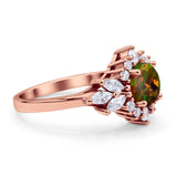 Art Deco Round Engagement Ring Cubic Zirconia 925 Sterling Silver