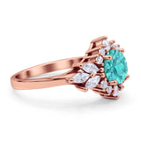 Art Deco Round Engagement Ring Cubic Zirconia 925 Sterling Silver