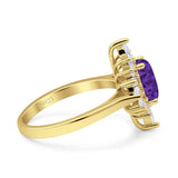 Vintage Style Oval Engagement Ring Simulated Cubic Zirconia 925 Sterling Silver