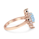 Vintage Style Oval Engagement Ring Simulated Cubic Zirconia 925 Sterling Silver