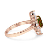 Vintage Style Oval Engagement Ring Simulated Cubic Zirconia 925 Sterling Silver