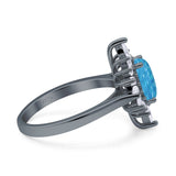 Vintage Style Oval Engagement Ring Simulated Cubic Zirconia 925 Sterling Silver