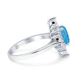 Vintage Style Oval Engagement Ring Simulated Cubic Zirconia 925 Sterling Silver