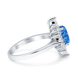 Vintage Style Oval Engagement Ring Simulated Cubic Zirconia 925 Sterling Silver