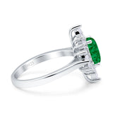 Vintage Style Oval Engagement Ring Simulated Cubic Zirconia 925 Sterling Silver