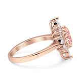 Vintage Style Oval Engagement Ring Simulated Cubic Zirconia 925 Sterling Silver