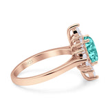 Vintage Style Oval Engagement Ring Simulated Cubic Zirconia 925 Sterling Silver