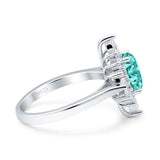 Vintage Style Oval Engagement Ring Simulated Cubic Zirconia 925 Sterling Silver