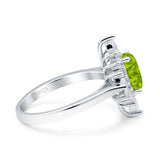 Vintage Style Oval Engagement Ring Simulated Cubic Zirconia 925 Sterling Silver