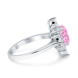 Vintage Style Oval Engagement Ring Simulated Cubic Zirconia 925 Sterling Silver