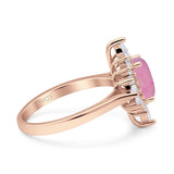 Vintage Style Oval Engagement Ring Simulated Cubic Zirconia 925 Sterling Silver