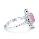 Vintage Style Oval Engagement Ring Simulated Cubic Zirconia 925 Sterling Silver